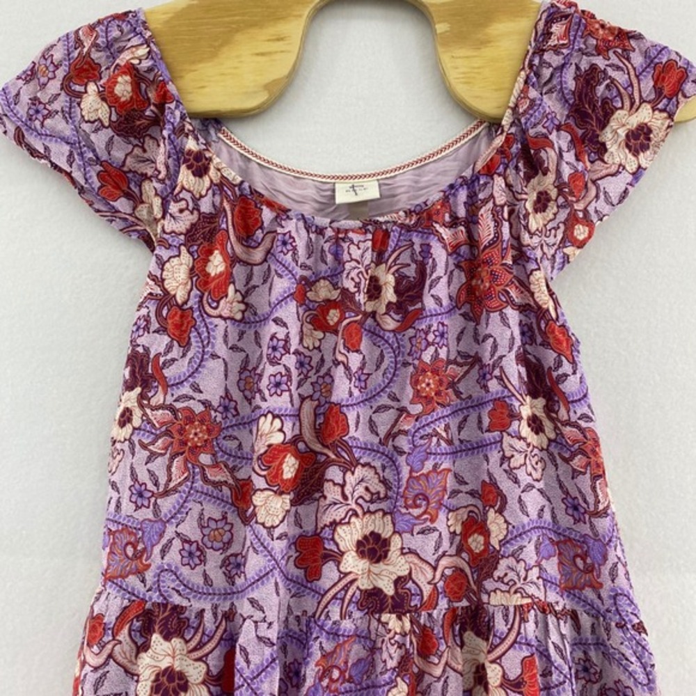 Knox Rose Womens Tiered Maxi Dress Size L Tropical Coachella Island Beachy‎
